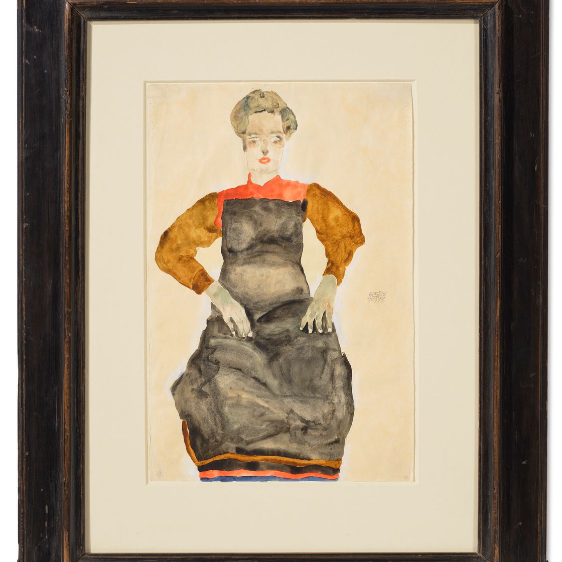 Egon Schiele — Фрау мит Шварцер Шюрце (спереди) ; Фрау Штудия меха (сзади), изображение 2