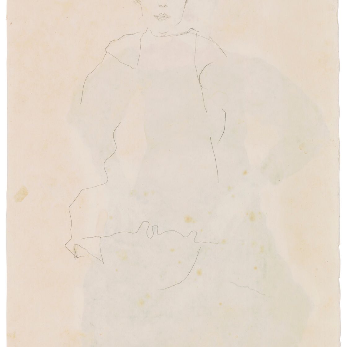Egon Schiele — Фрау мит Шварцер Шюрце (спереди) ; Фрау Штудия меха (сзади), изображение 3