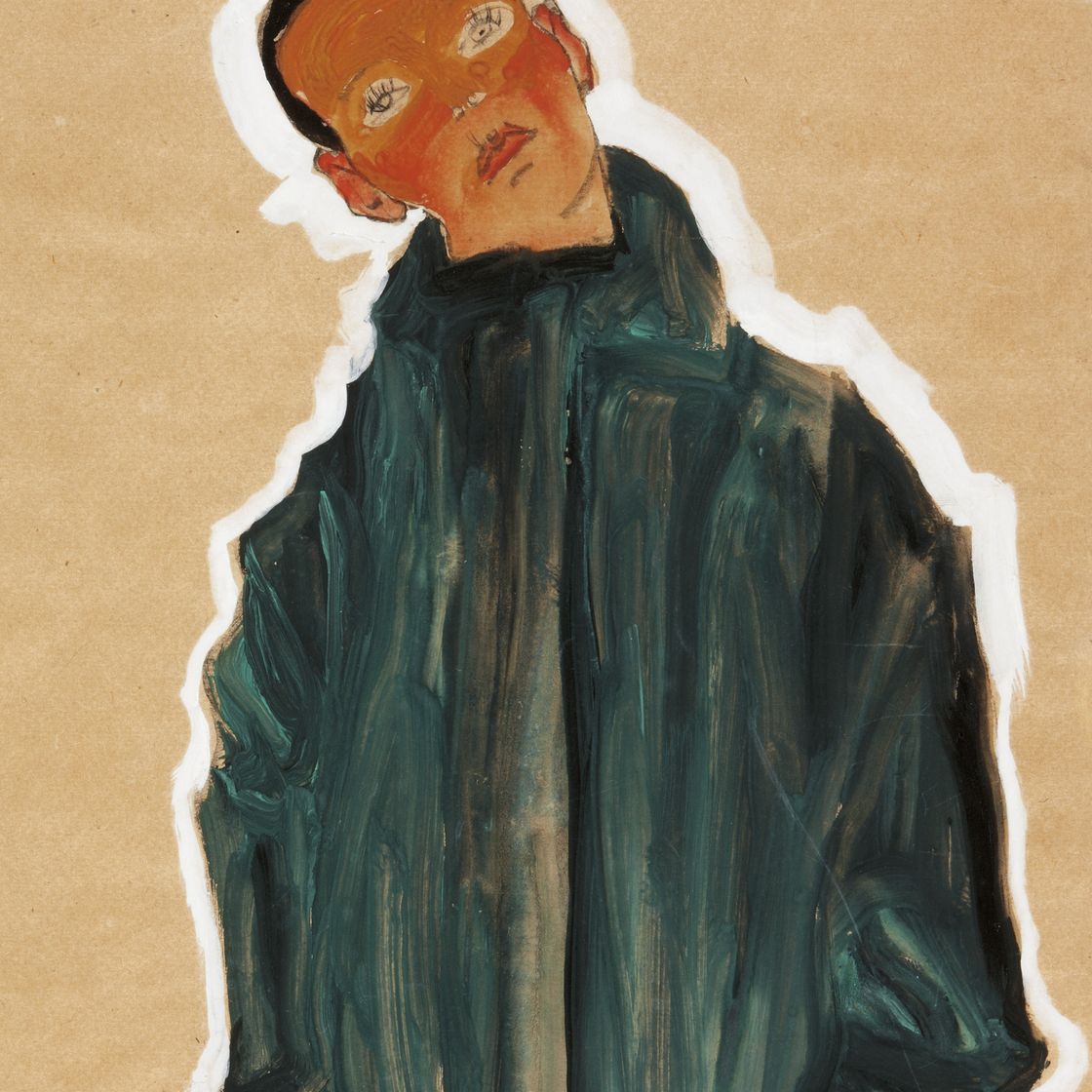 Egon Schiele — Мальчик в зеленом пальто (Junge im grünen Mantel)