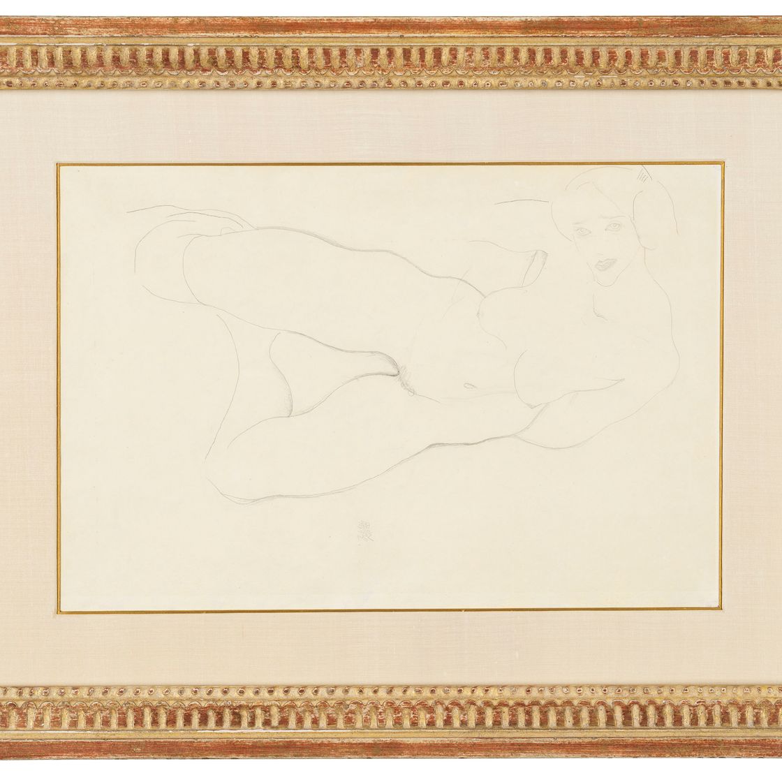 Egon Schiele — Ножной ремень weiblicher Akt (прямой); Сидячий ремень Akt (оборотная сторона), изображение 1