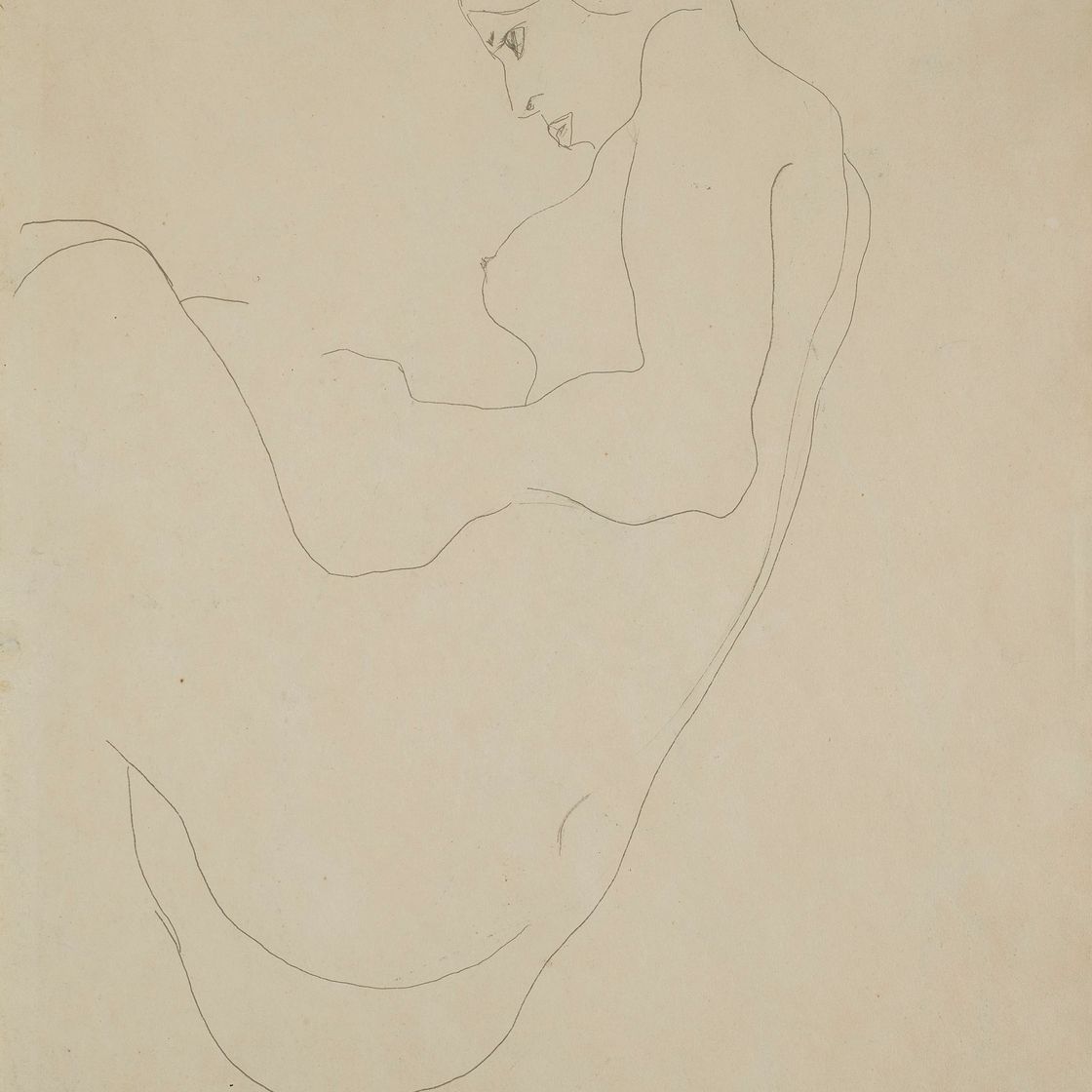 Egon Schiele — Ножной ремень weiblicher Akt (прямой); Сидячий ремень Akt (оборотная сторона), изображение 2