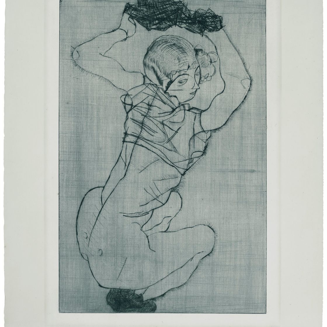 Egon Schiele — Кауэрнде (Сидящая на корточках женщина), изображение 1