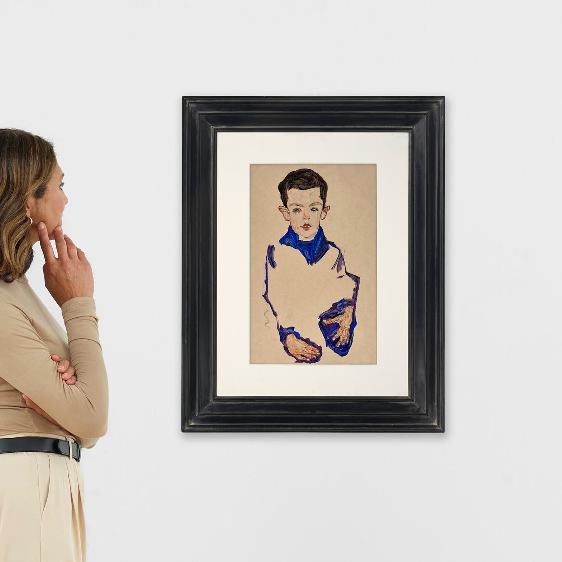 Egon Schiele — Кнабенбильднис (Герберт Райнер) (справа); Цветовая гамма для драпировки (сзади), изображение 4