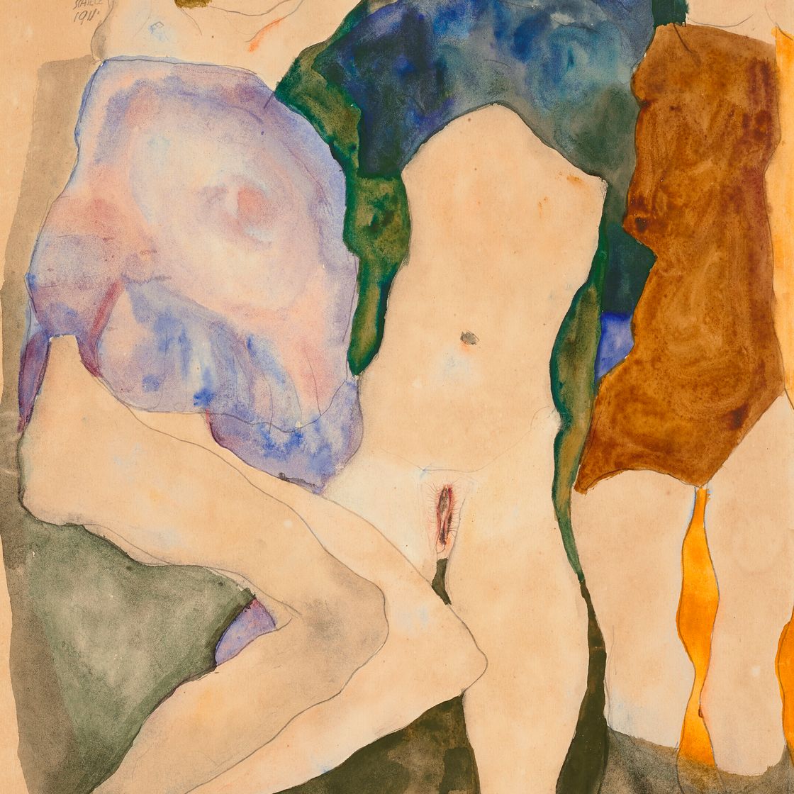 Egon Schiele — Дреи Мэдхен, изображение 1