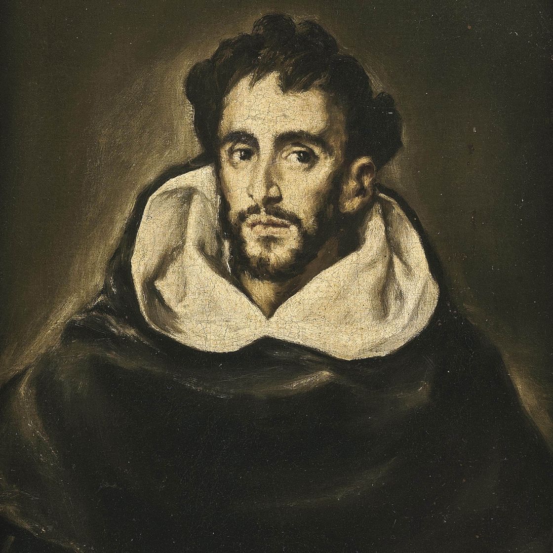 El Greco — Портрет отца Гортензио Феликса Паравичино, во весь рост, в черных одеждах