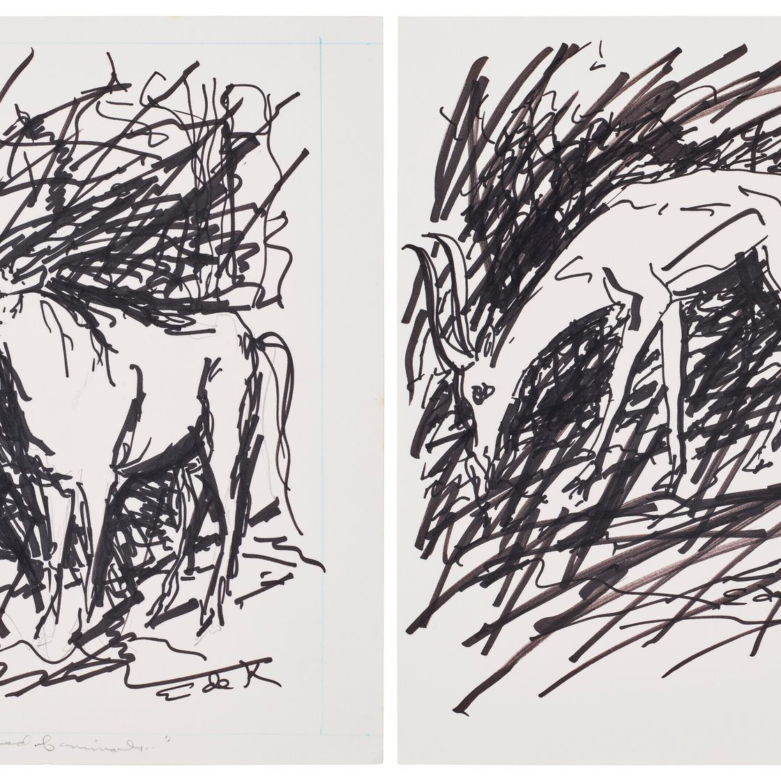 Elaine de Kooning — Влюбленный в животных и Канну [Две работы]