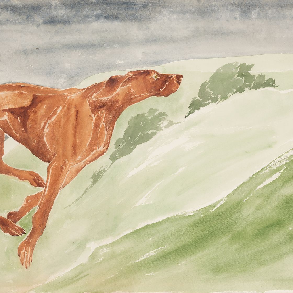 Elisabeth Frink — Собака на фоне пейзажа