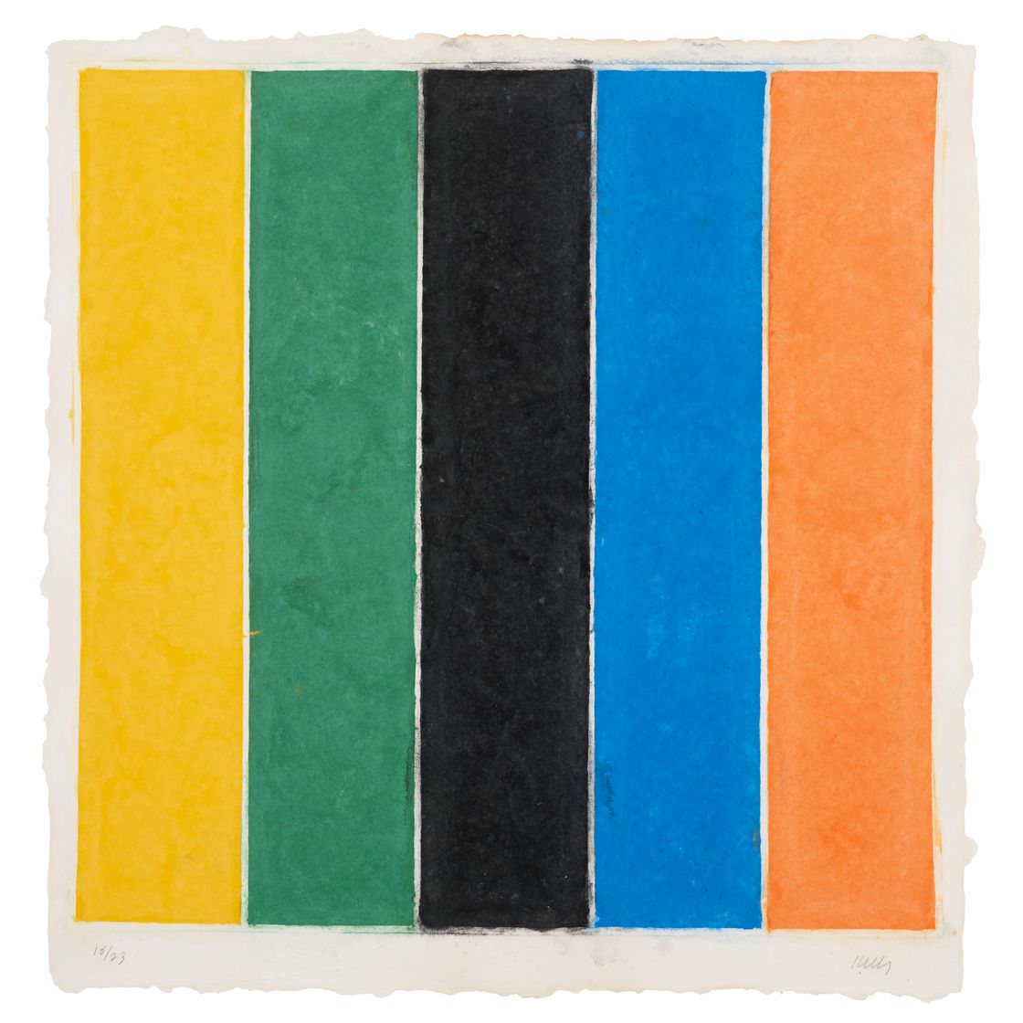 Ellsworth Kelly — Изображение XIII на цветной бумаге (Желтое, зеленое, черное, синее, оранжевое), изображение 1