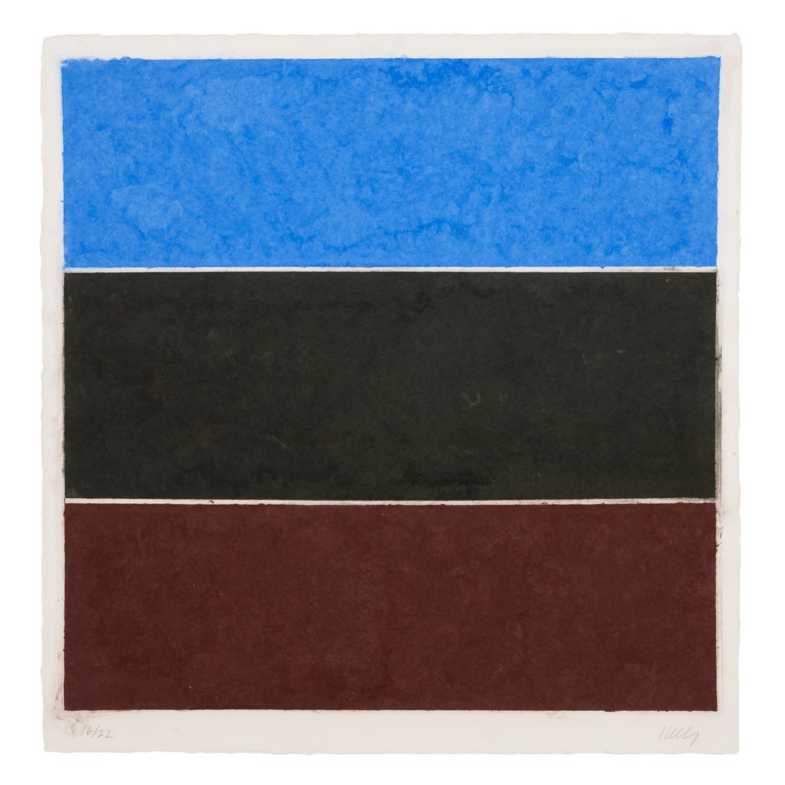 Ellsworth Kelly — Изображение XVII на цветной бумаге (сине-черно-коричневое), изображение 1