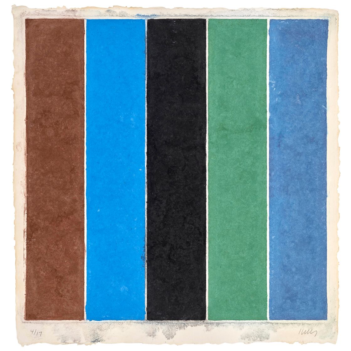 Ellsworth Kelly — Изображение XIX на цветной бумаге (Коричневое, синее, черное, Зеленое, фиолетовое)