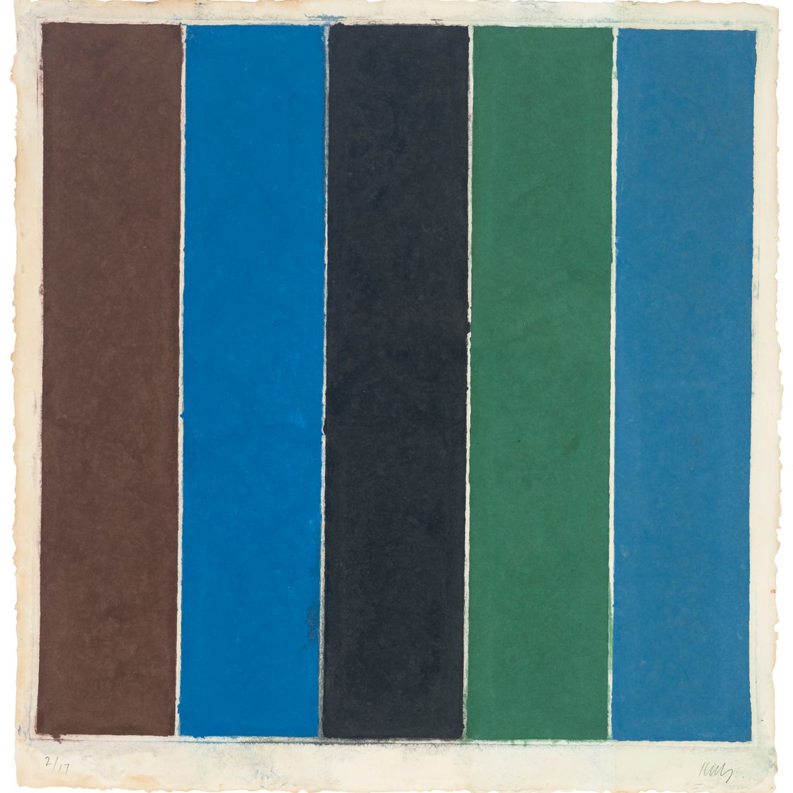 Ellsworth Kelly — Изображение XIX на цветной бумаге (Коричневое, синее, черное, Зеленое, фиолетовое), изображение 1