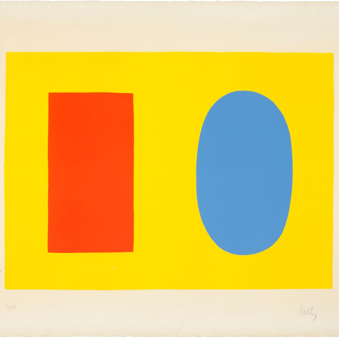 Ellsworth Kelly — Оранжевый и синий поверх желтого