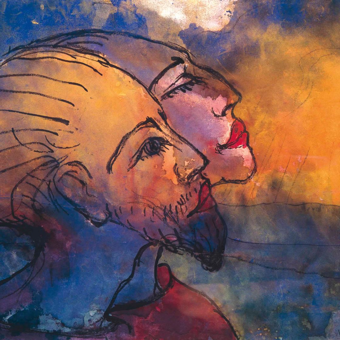 Emil Nolde — Фантазия, цветущая жизнь в профиле (Мужчина и женщина), изображение 1