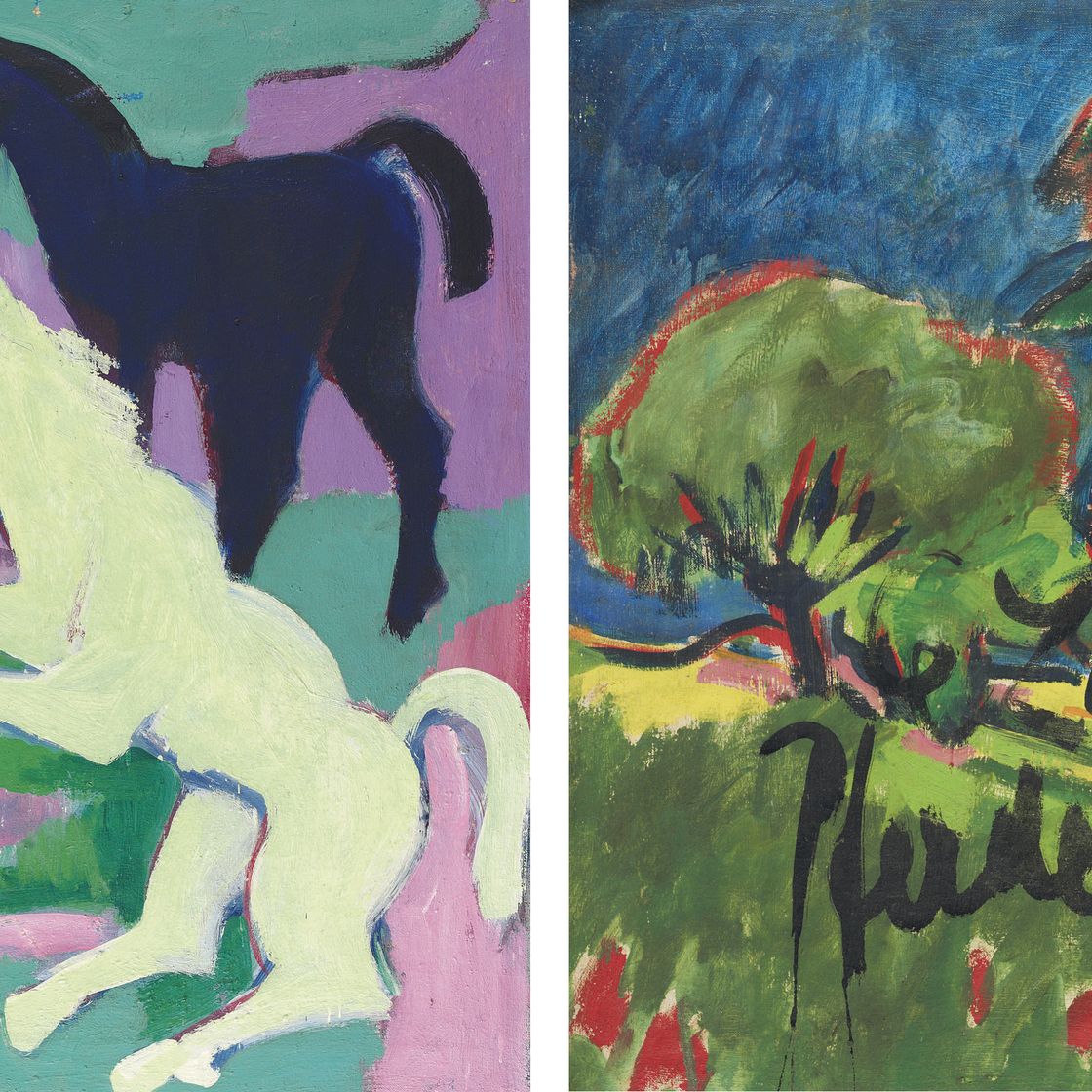 Ernst Ludwig Kirchner — Прямая линия ( справа ); Земля ( слева )