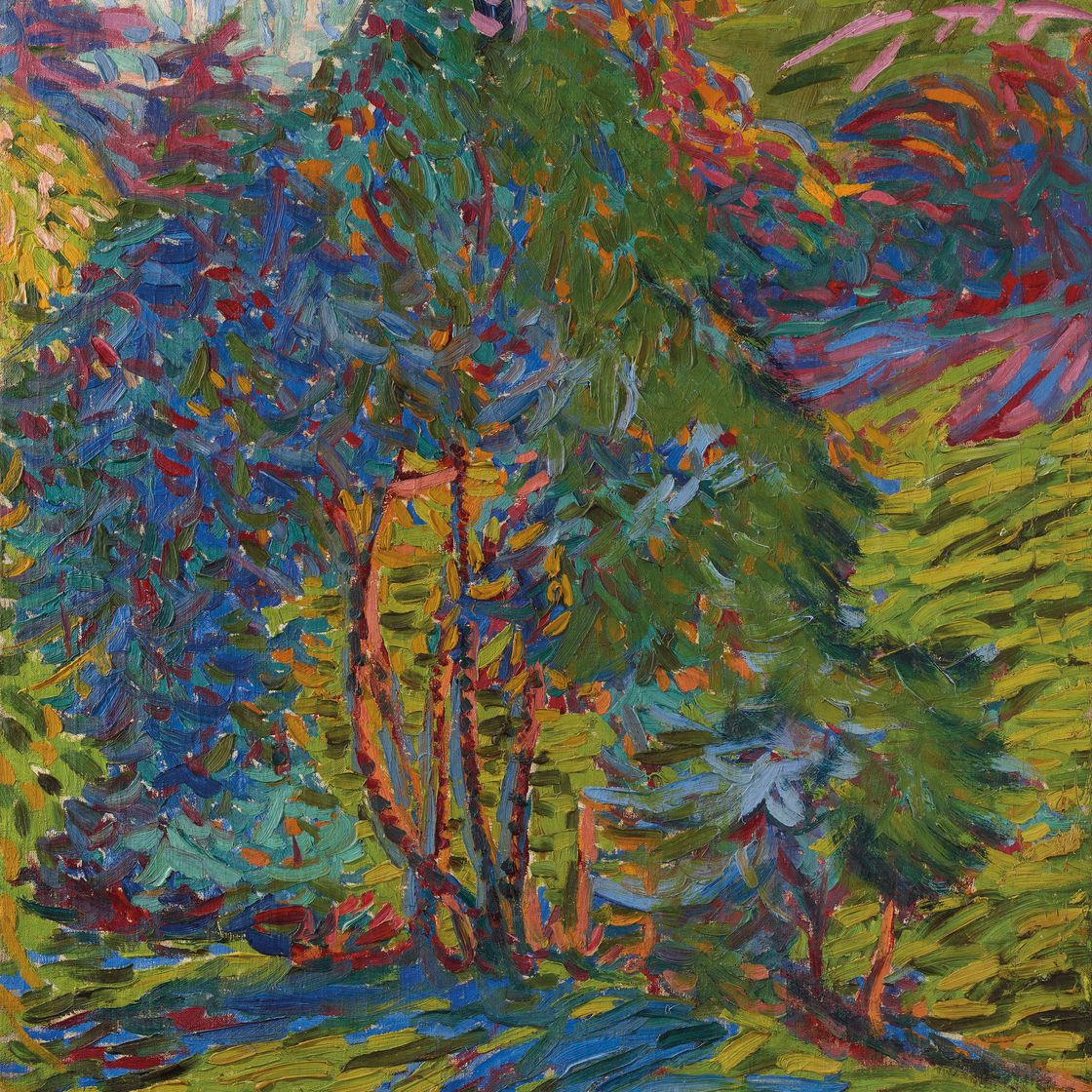 Ernst Ludwig Kirchner — Вальдштюк ( спереди ); Бергвальд мит Хаус ( сзади ), изображение 1
