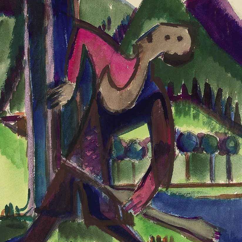 Ernst Ludwig Kirchner — Компания Knabe mit Schleuderpfeil (Егерь в Вальде)
