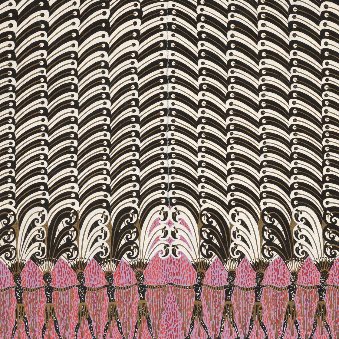 Erté — Живописная картина "Конго", Ридо с перьями, изображение 1