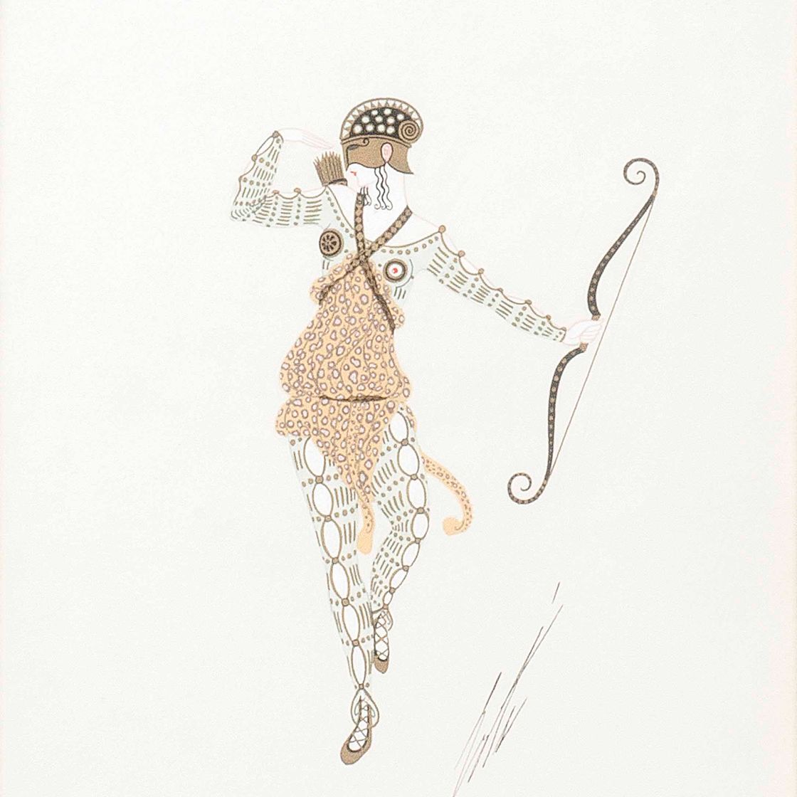 Erté — "Юная амазонка" - дизайн костюма для театра "Фоли Бержер", 1924 год.