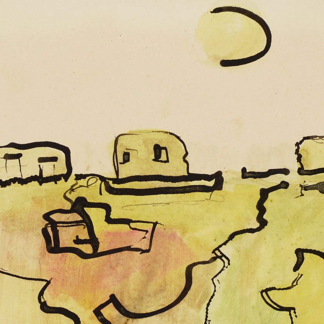 Etel Adnan — Без названия (Маленькая ближневосточная деревушка)