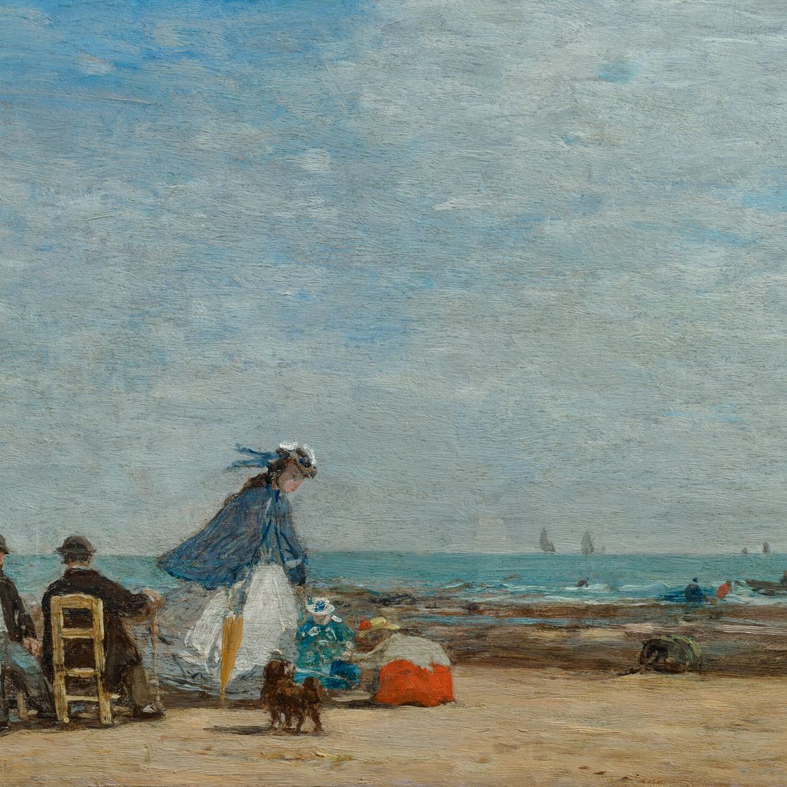 Eugène Boudin — Сцена на пляже в Довиле, изображение 1