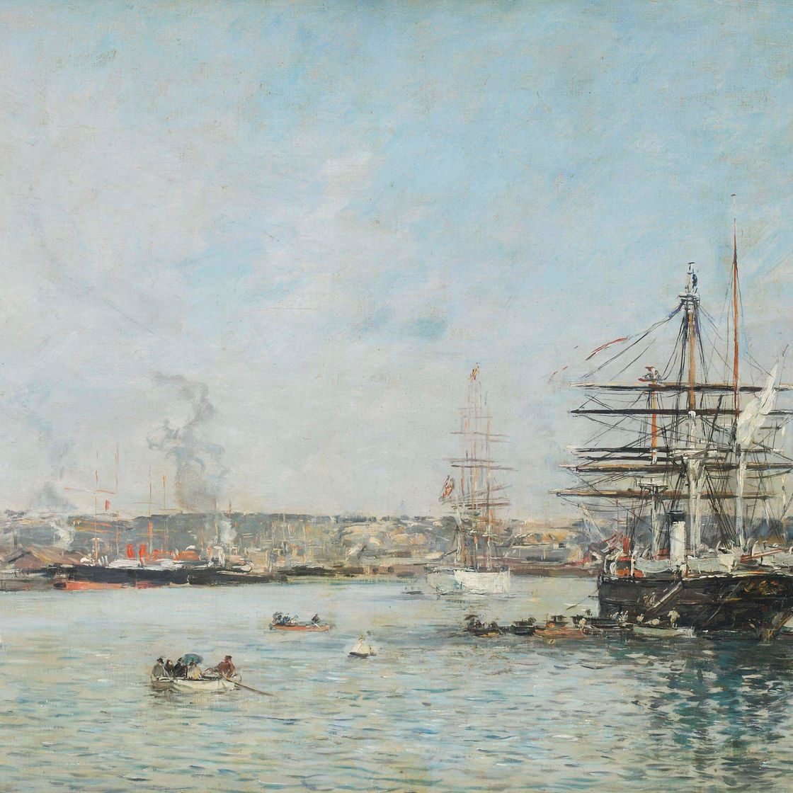 Eugène Boudin — Гавр. Русский корвет на Морском побережье