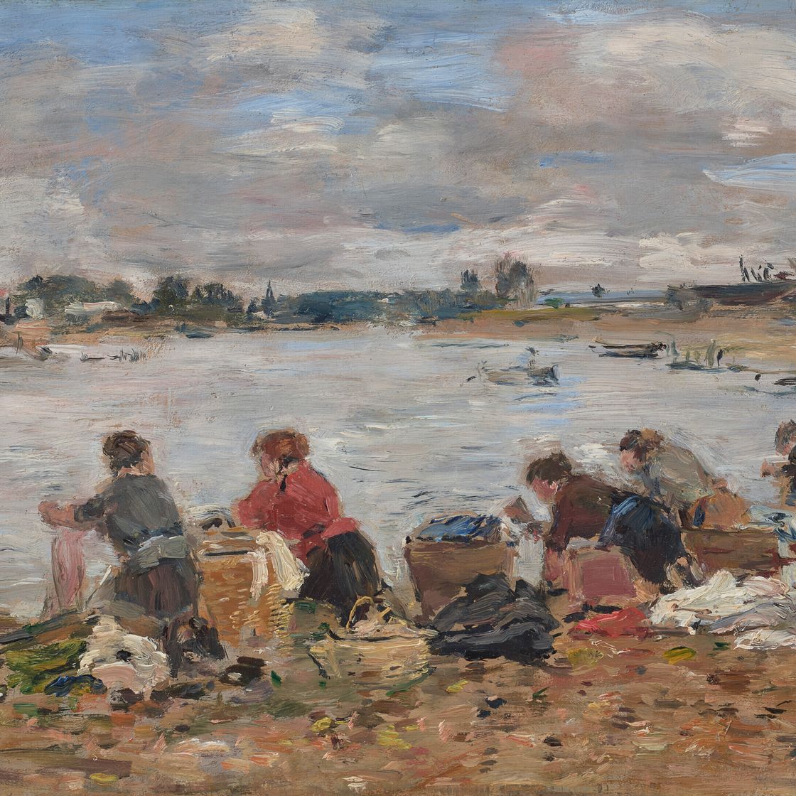 Eugène Boudin — Лавезусы на берегу Тука, изображение 1