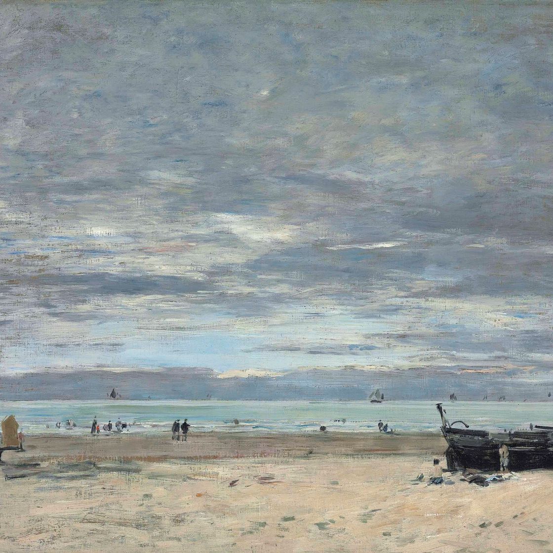 Eugène Boudin — Берк. Пляж у моря внизу
