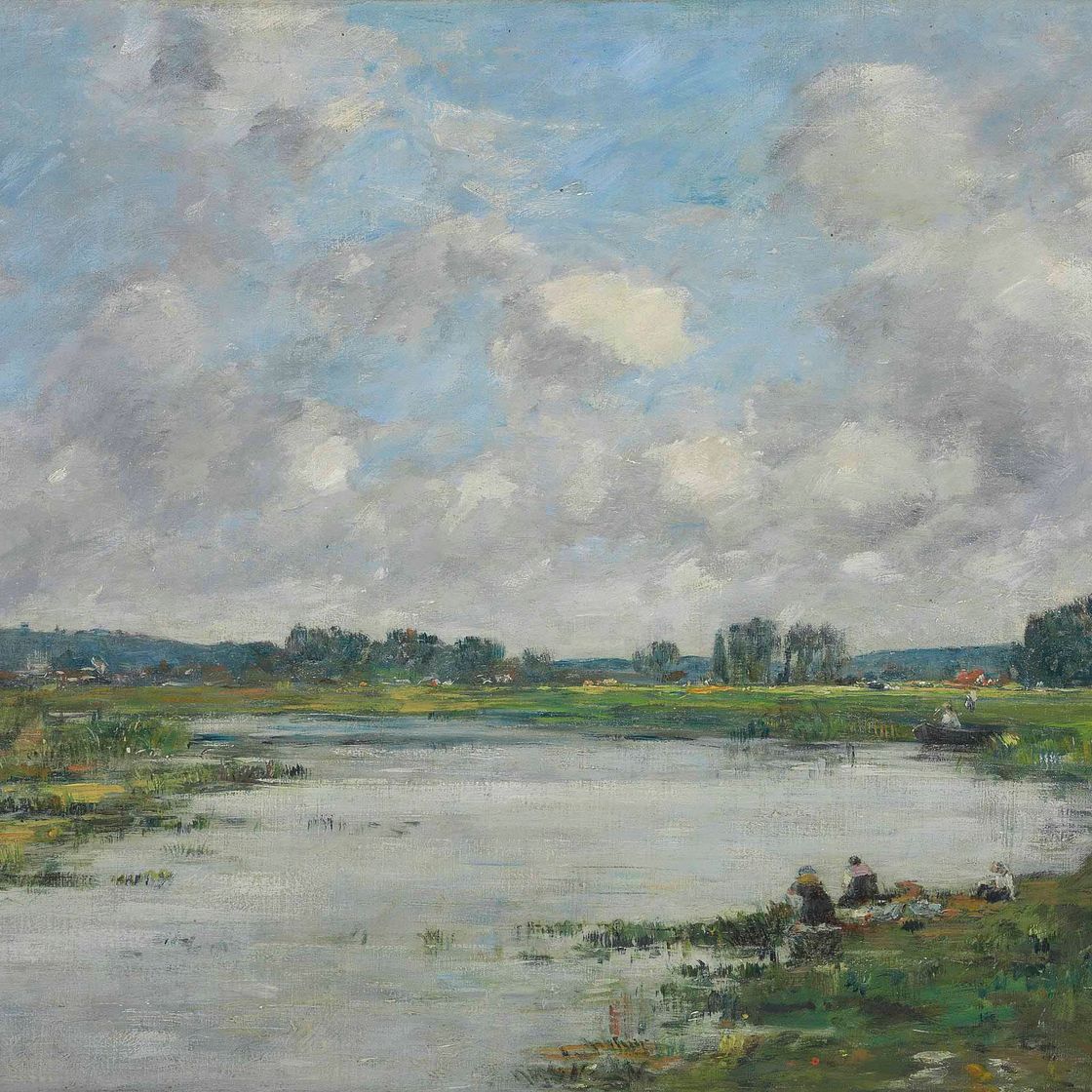 Eugène Boudin — Лавезусы на берегу Тука