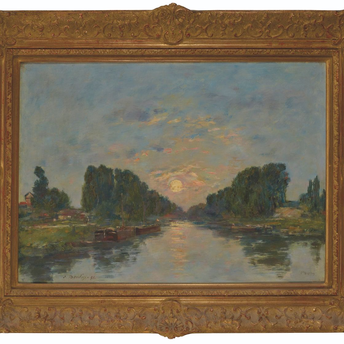 Eugène Boudin — Сен-Валери-сюр-Сомм. Эффект луны на канале, изображение 2