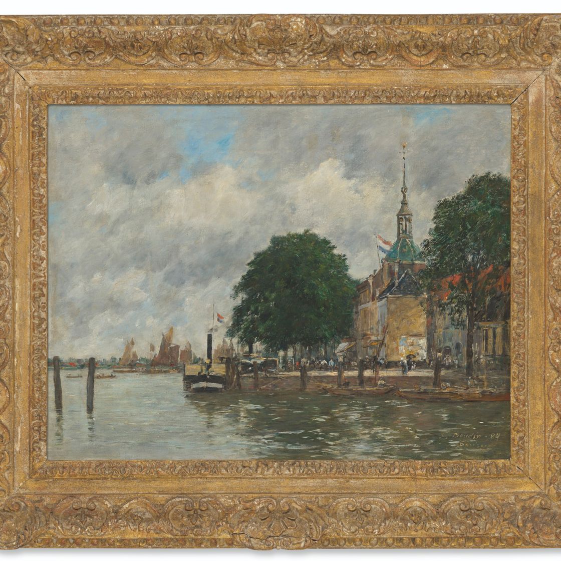 Eugène Boudin — Дордрехт. На набережной порта, изображение 2