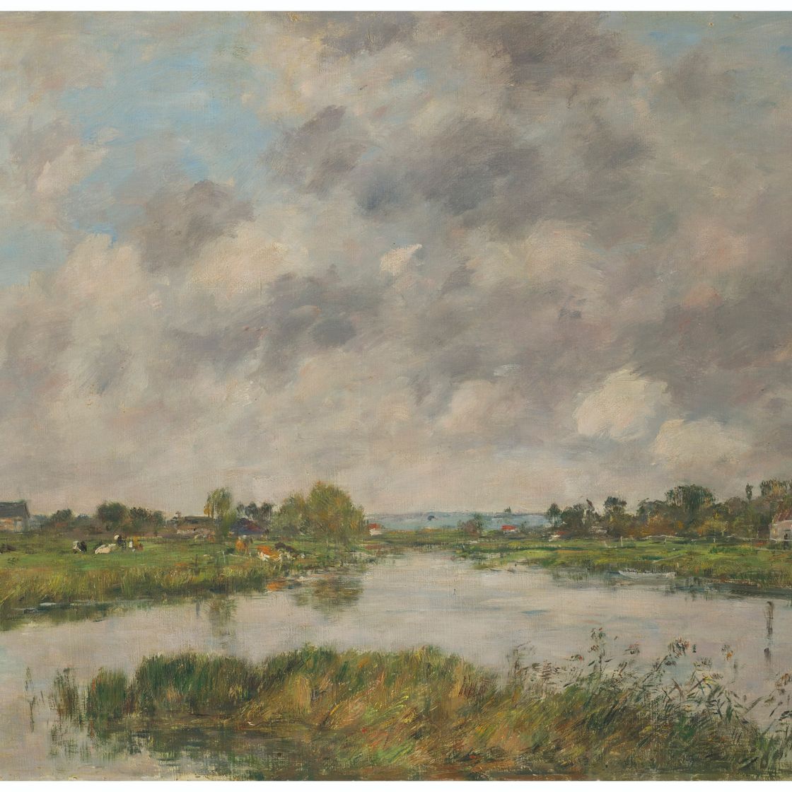Eugène Boudin — Мертвая река в Довиле, изображение 1