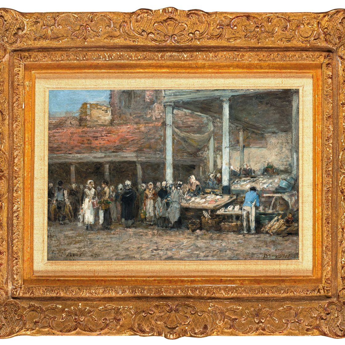 Eugène Boudin — Старинный рынок пуассонов в Брюсселе, изображение 2