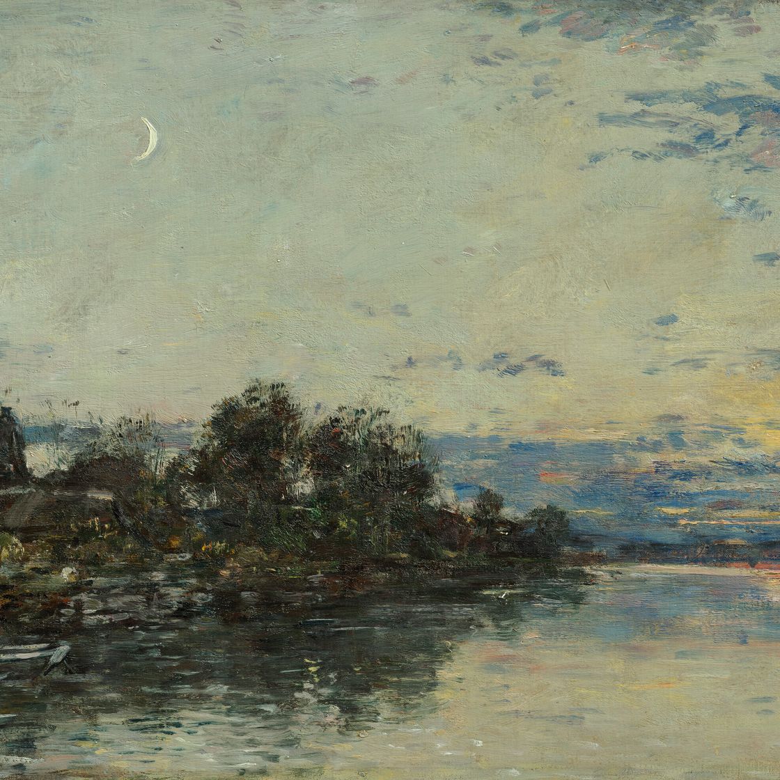 Eugène Boudin — Берег реки в Бретани, изображение 1