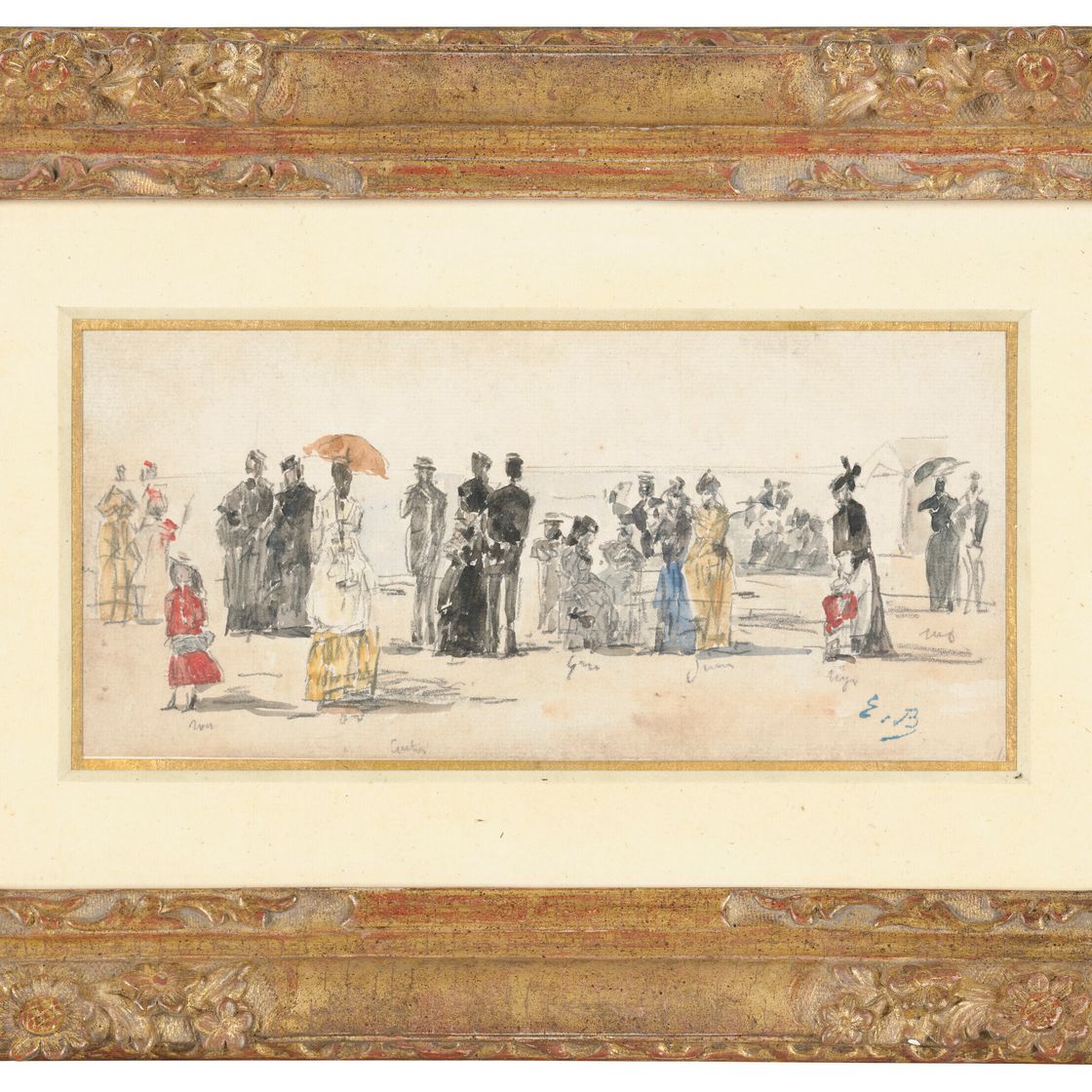 Eugène Boudin — Кринолины на пляже, изображение 4