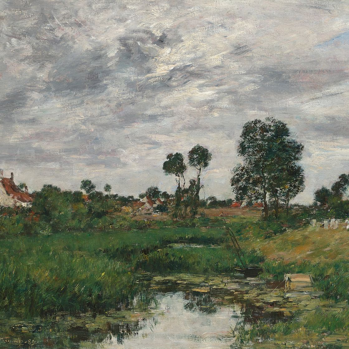 Eugène Boudin — Дом Фермье, окрестности Дюнкерка, изображение 1
