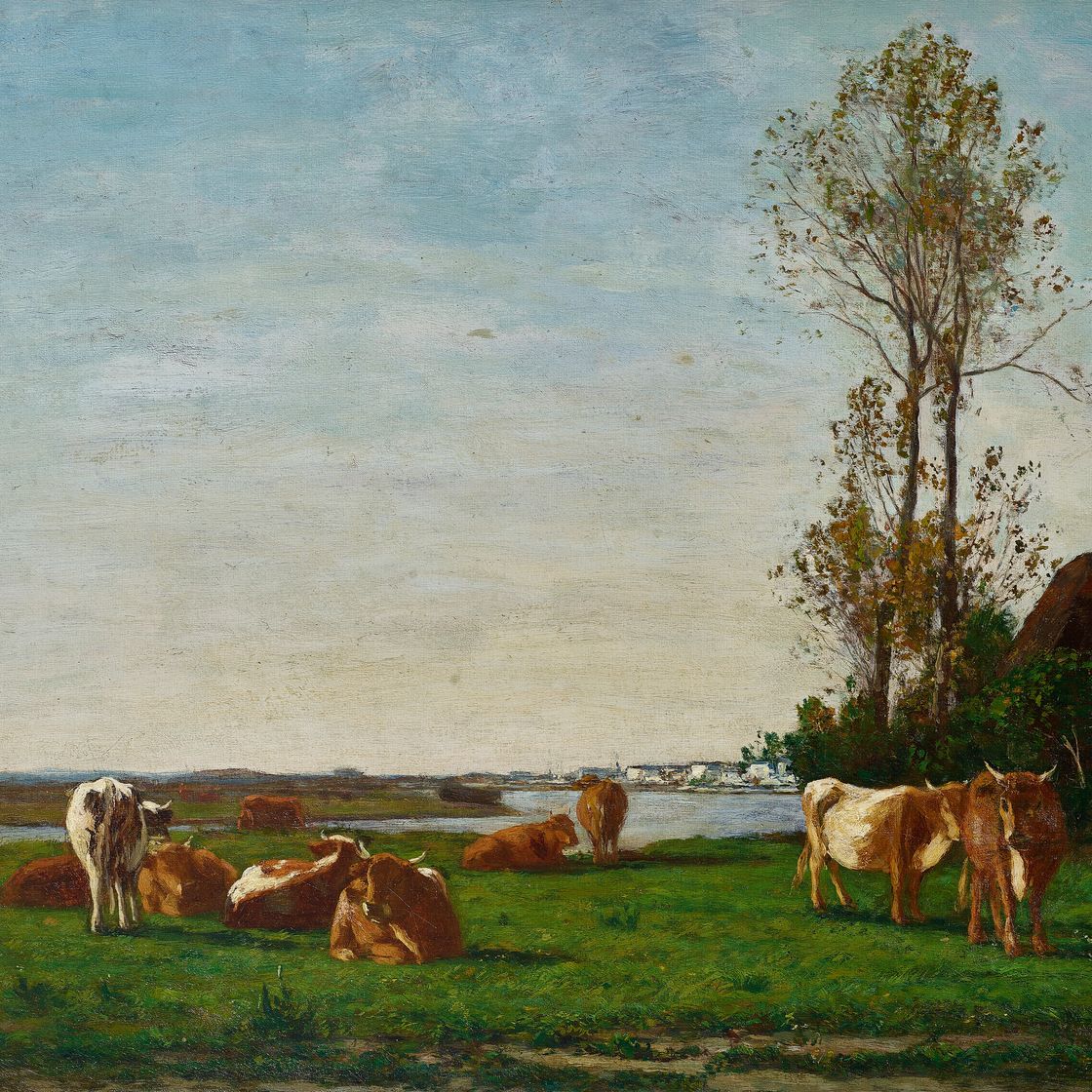 Eugène Boudin — Замок и усадьба на границе Туков, изображение 1