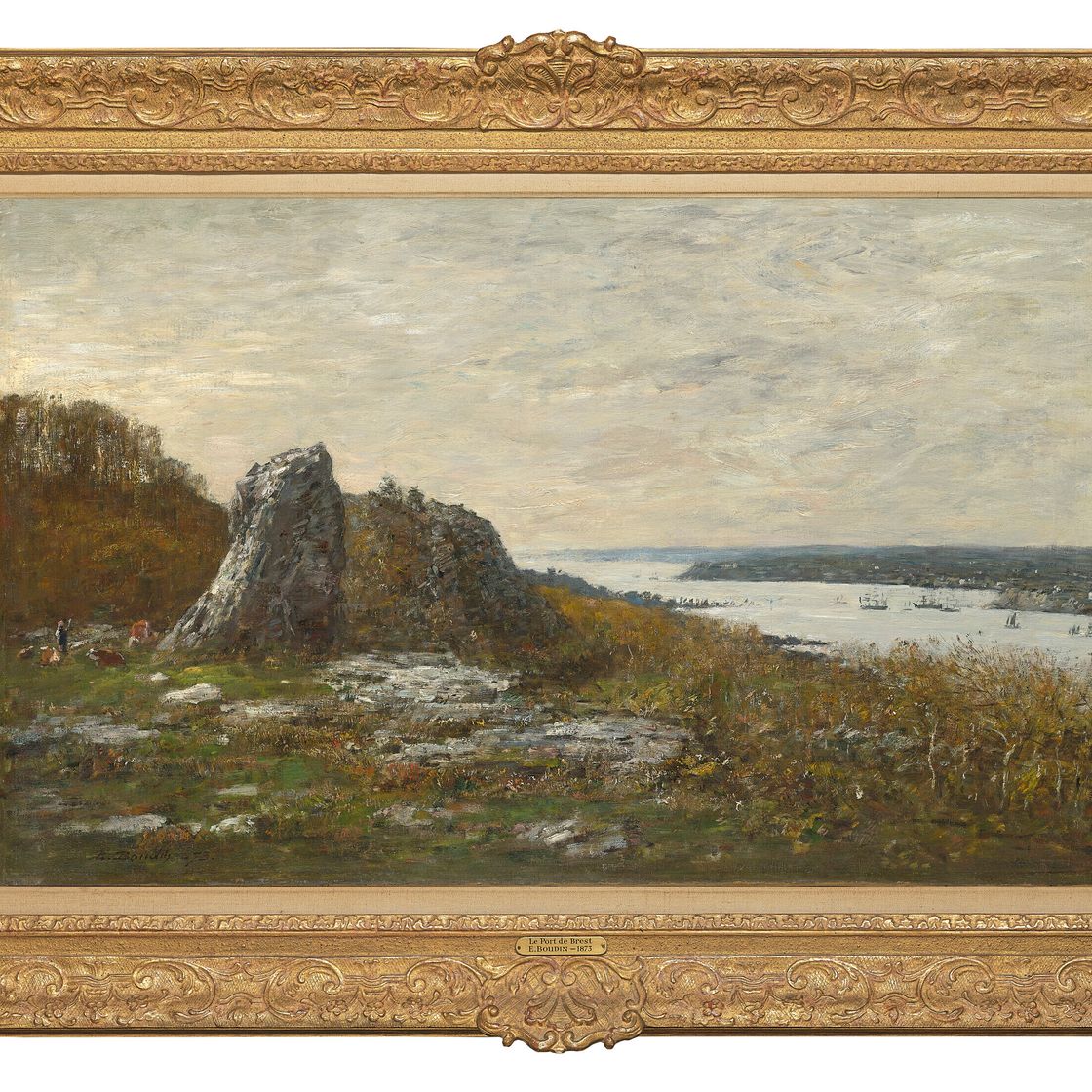 Eugène Boudin — Окрестности Бреста, устье реки л'Элорн, изображение 2