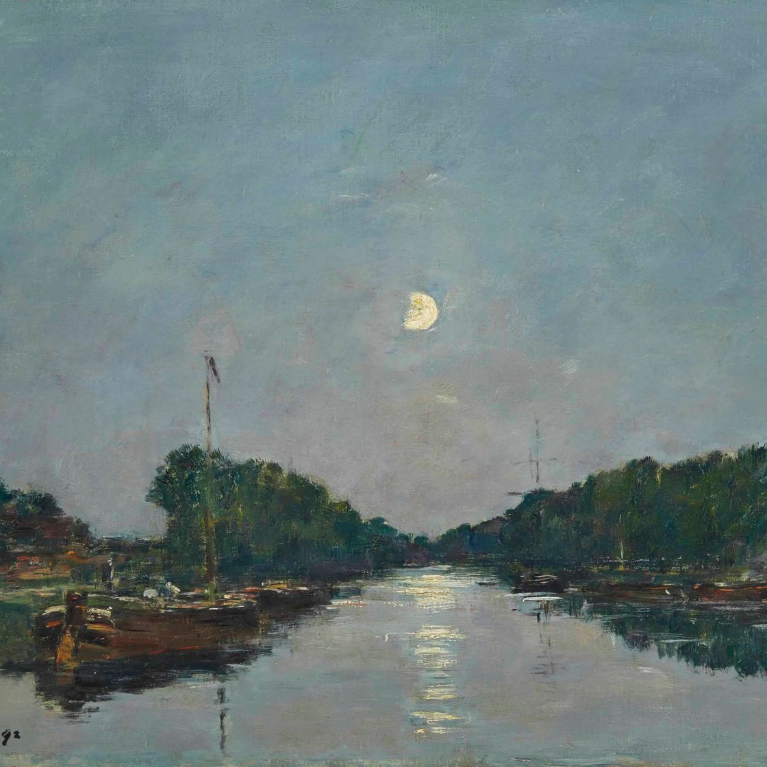 Eugène Boudin — Канал Сен-Валери-сюр-Сомм. Эффект луны
