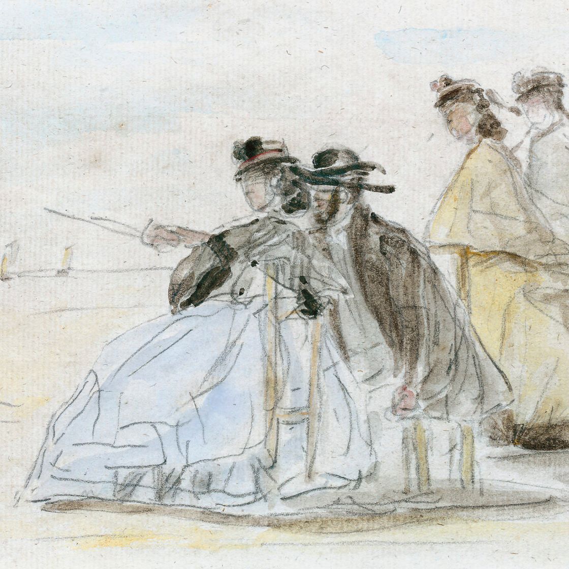 Eugène Boudin — Кринолины на пляже