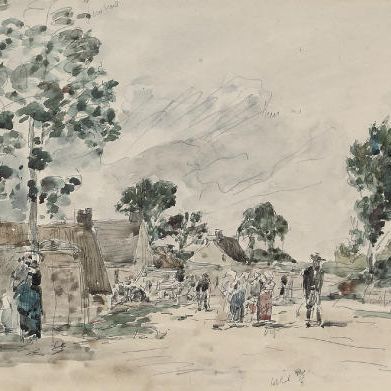 Eugène Boudin — Бретонская деревня