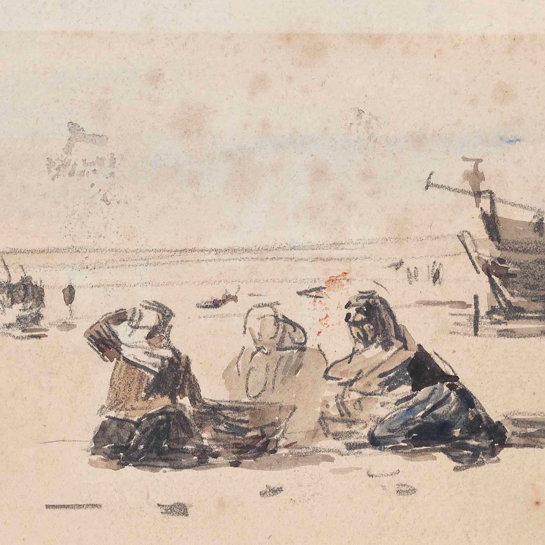 Eugène Boudin — Пляж Берк, маре-Бассе