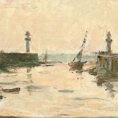 Eugène Boudin — Вход в гавань во время отлива