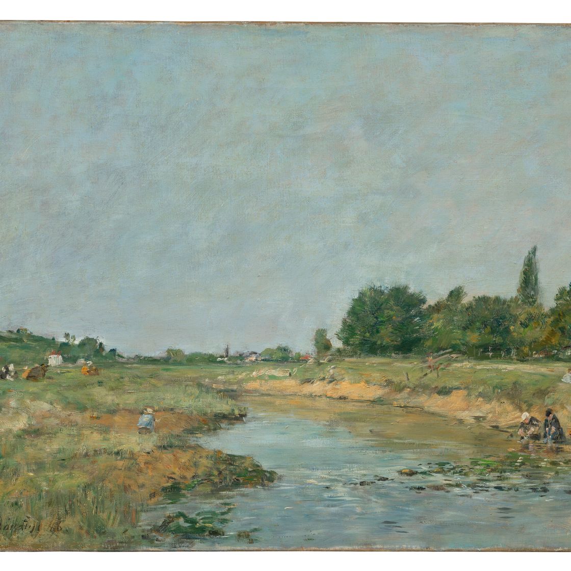 Eugène Boudin — Лавезусы на берегу реки, изображение 2