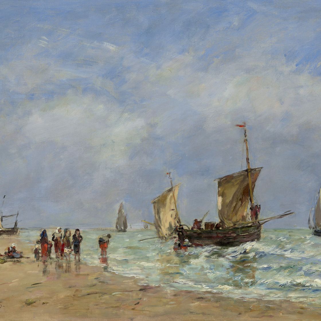 Eugène Boudin — Берк, поселение на барках, изображение 1