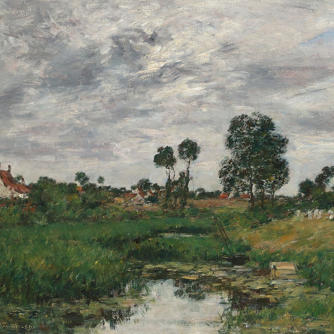 Eugène Boudin — Дом Фермье, окрестности Дюнкерка, изображение 1