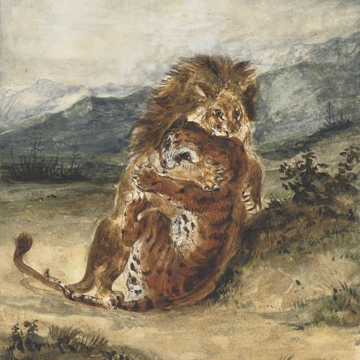 Eugène Delacroix — Битва со львом и тиграми