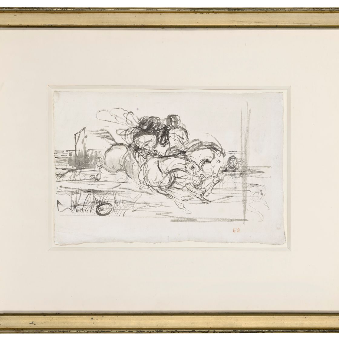 Eugène Delacroix — Фауст и Мефисто танцуют в ночь шабаша ( справа налево ); Этюды о лошадях ( оборотная сторона ), изображение 3