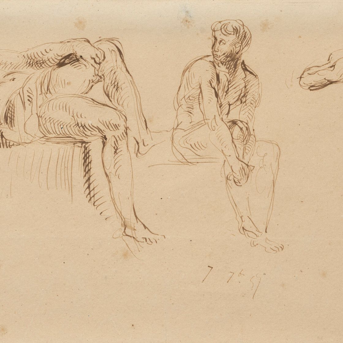 Eugène Delacroix — Этюд о трех родных существах, изображение 1