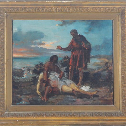 Eugène Delacroix — Цезарь перед телом Помпея