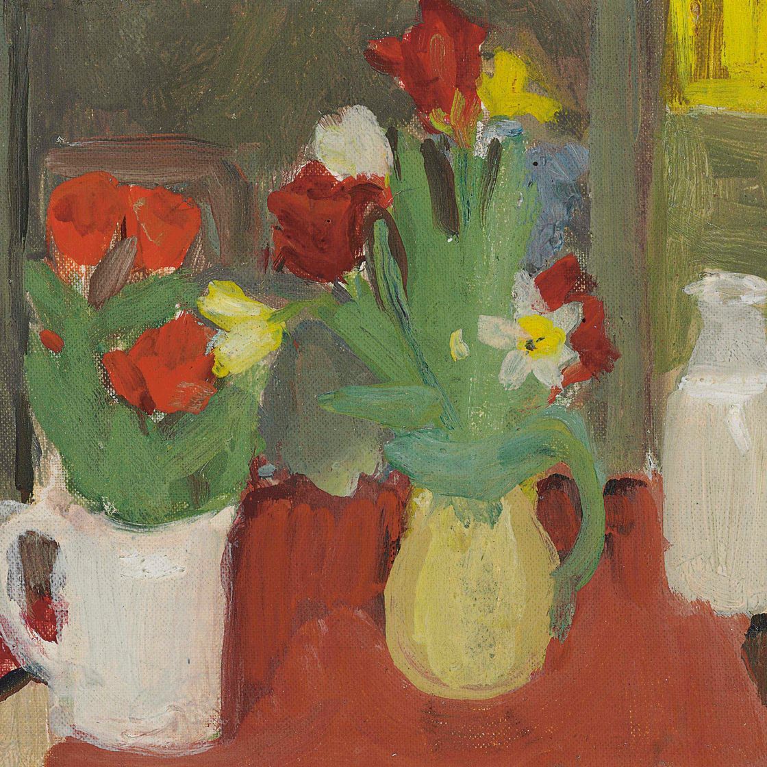 Fairfield Porter — Тюльпаны и бутылка молока №1